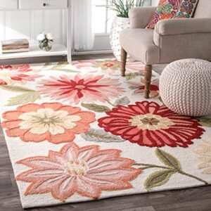 nuloom palm springs hand tufted area rug, 7′ 6″ x 9′ 6″, pink