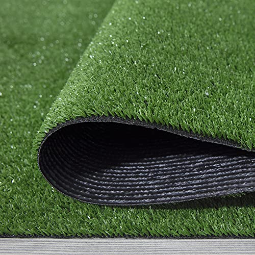 Sweethome Meadowland Collection Indoor and Outdoor Green Artificial Grass Turf Runner Rug 2'7" X 9'10" Green Artificial Grass/Pet mat with Rubber Backed