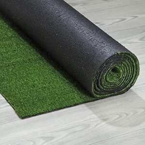 Sweethome Meadowland Collection Indoor and Outdoor Green Artificial Grass Turf Runner Rug 2'7" X 9'10" Green Artificial Grass/Pet mat with Rubber Backed