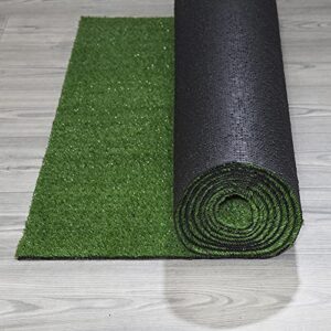 Sweethome Meadowland Collection Indoor and Outdoor Green Artificial Grass Turf Runner Rug 2'7" X 9'10" Green Artificial Grass/Pet mat with Rubber Backed