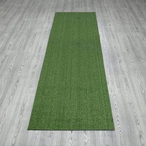 Sweethome Meadowland Collection Indoor and Outdoor Green Artificial Grass Turf Runner Rug 2'7" X 9'10" Green Artificial Grass/Pet mat with Rubber Backed