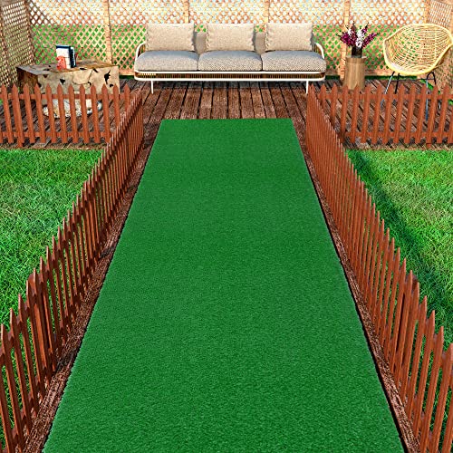 Sweethome Meadowland Collection Indoor and Outdoor Green Artificial Grass Turf Runner Rug 2'7" X 9'10" Green Artificial Grass/Pet mat with Rubber Backed