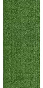 Sweethome Meadowland Collection Indoor and Outdoor Green Artificial Grass Turf Runner Rug 2'7" X 9'10" Green Artificial Grass/Pet mat with Rubber Backed