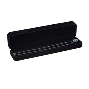 hooami rectangle velvet necklace bracelet jewelry gift box display case black