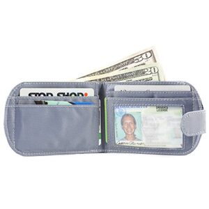 Big Skinny Women's RFID Blocking Taxicat Bi-Fold Slim Wallet, Holds Up to 25 Cards, Graphite