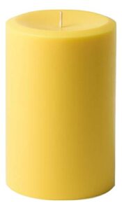mister candle – 4″ x 6″ yellow citronella scented pillar candle – hand made with solid color – indoor & outdoor use