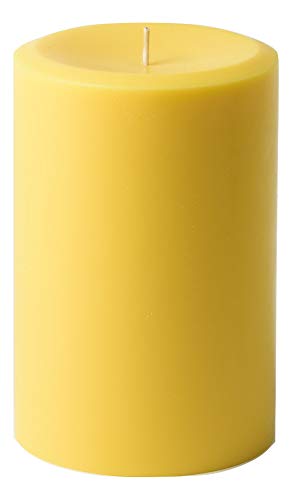 Mister Candle - 4" x 6" Yellow Citronella Scented Pillar Candle - Hand Made with Solid Color - Indoor & Outdoor Use