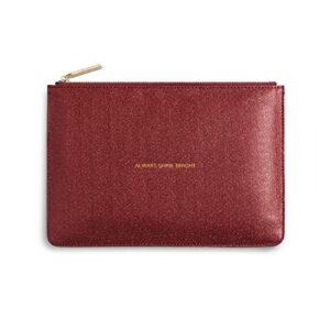 katie loxton always shine bright womens medium vegan leather clutch perfect pouch red shimmer