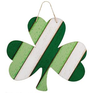 st. patrick’s day shamrock hanging mdf sign w/rope hanger | 13″ x 14″ | 1 pc