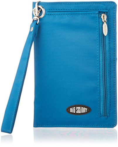 Big Skinny Women's RFID Blocking Plus Size myPhone Bi-Fold Slim Wallet, Holds Up to 20 Cards, Ocean Blue