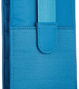 Big Skinny Women's RFID Blocking Plus Size myPhone Bi-Fold Slim Wallet, Holds Up to 20 Cards, Ocean Blue