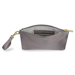 KATIE LOXTON Metallic Charcoal Shine Bright Women's Faux Leather Clutch Perfect Pouch