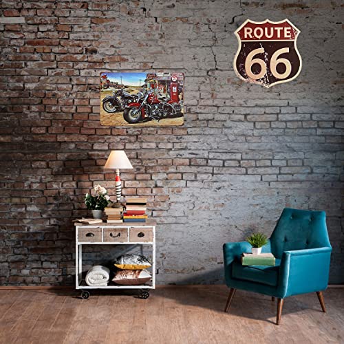 OTARTU 8x12'' Retro Vintage Motorcycle Tin Sign Plate Wall Plaque Decor,Coffee Shop Bar Decor (1268)