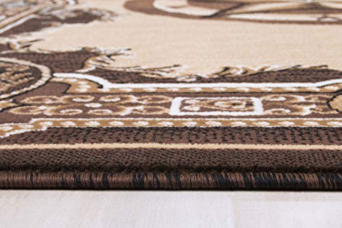 Allstar 5x7 Traditional Accent Rug in Berber with Chocolate Western Texas Star Design (5' x 7')