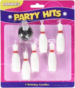 7pc bowling pins and ball candle set