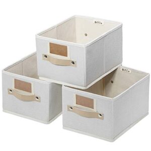 foldable storage bins set of 3 rectangle storage basket, sturdy storage basket with lables,decorative storage boxes for shelves, fabric closet storage bins box for home|office