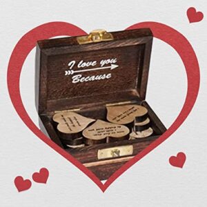 Love gifts for wife, Love gifts for her him, Love gifts for Girlfriend, love gifts for long distance relationship, 15 hearts with Beautiful Love Quotes Printed on Wooden Hearts, Unique Way to say " I LOVE YOU", For Wife/Girl friend/Husband/Boy friend, ann
