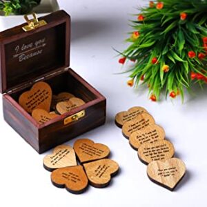 Love gifts for wife, Love gifts for her him, Love gifts for Girlfriend, love gifts for long distance relationship, 15 hearts with Beautiful Love Quotes Printed on Wooden Hearts, Unique Way to say " I LOVE YOU", For Wife/Girl friend/Husband/Boy friend, ann