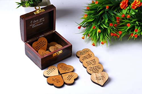 Love gifts for wife, Love gifts for her him, Love gifts for Girlfriend, love gifts for long distance relationship, 15 hearts with Beautiful Love Quotes Printed on Wooden Hearts, Unique Way to say " I LOVE YOU", For Wife/Girl friend/Husband/Boy friend, ann