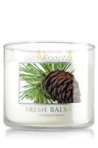 bath & body works slatkin & co. fresh balsam 3-wick candle