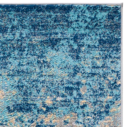 SAFAVIEH Jasper Collection 5' Square Grey/Blue JSP107G Modern Abstract Non-Shedding Living Room Bedroom Area Rug