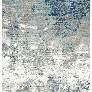 SAFAVIEH Jasper Collection 5' Square Grey/Blue JSP107G Modern Abstract Non-Shedding Living Room Bedroom Area Rug