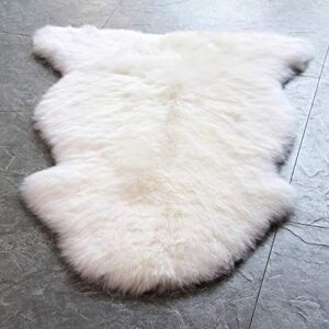 WaySoft Genuine New Zealand Sheepskin Rug, Luxuxry Fur Rug for Bedroom Living Room, Fluffy Wool Rugs for Chair Cover, Motorcycle Seat Cover