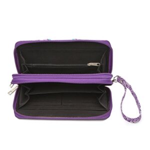 Western Style Spring Butterfly Flower Purse Women Country Handbag Rhinestone Stud Shoulder Bag Wallet Set (#2 Purple Set)