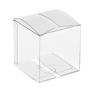 25/50/100 packs clear gift boxes, clear pvc plastic boxes transparent packing box favor square boxes for thanksgiving, christmas, wedding, party, birthday, candy, coffee & tea, jewelry