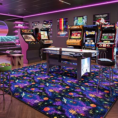 Joy Carpets Fluorescent Space Explorer 12' x 6' Area Rug