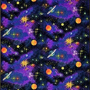 Joy Carpets Fluorescent Space Explorer 12' x 6' Area Rug