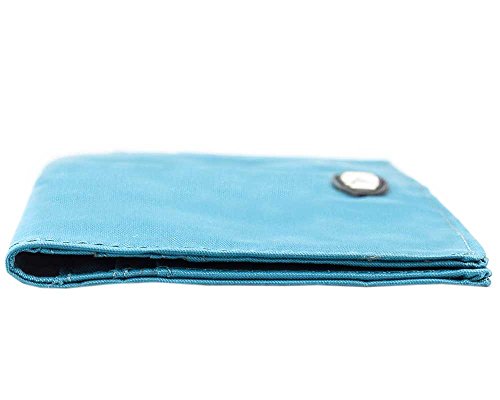 Big Skinny Women's Leather Executive Bi-Fold Checkbook Slim Wallet, Holds Up to 40 Cards,Lightweight, Slim, Ocean Blue