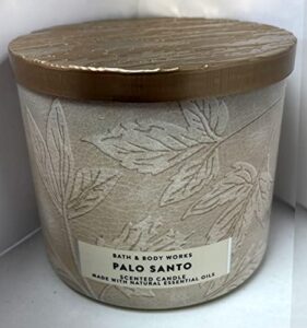 bath and body works white barn 3 wick scented candle palo santo 14.5 ounce with essential oils