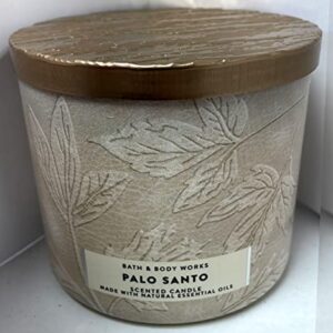 Bath and Body Works White Barn 3 Wick Scented Candle Palo Santo 14.5 Ounce with Essential Oils