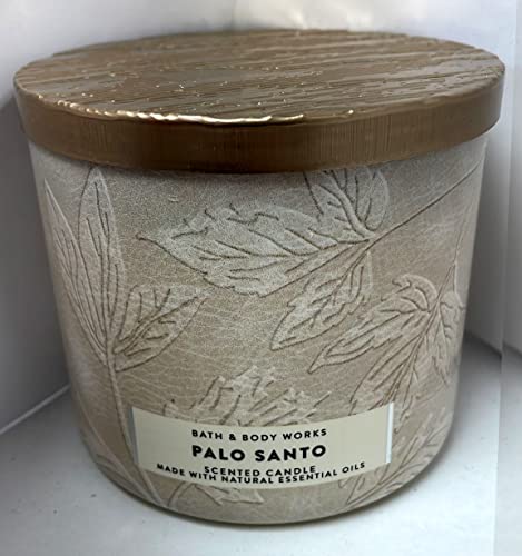 Bath and Body Works White Barn 3 Wick Scented Candle Palo Santo 14.5 Ounce with Essential Oils