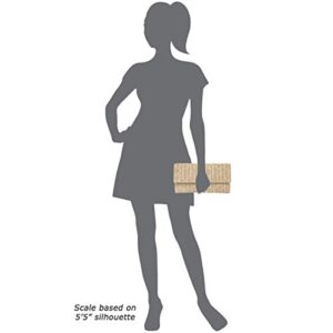 JNB Natural Straw Flat Clutch, Natural Medium