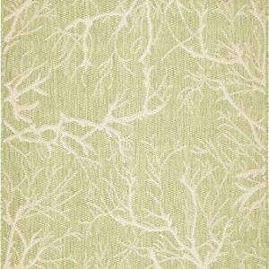 Unique Loom Collection Coastal, Branches, Botanical, Indoor and Outdoor Area Rug, 4 ft x 6 ft, Light Green/Beige