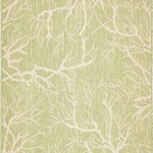 Unique Loom Collection Coastal, Branches, Botanical, Indoor and Outdoor Area Rug, 4 ft x 6 ft, Light Green/Beige