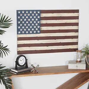 deco 79 metal american flag indoor outdoor wall decor, 38″ x 2″ x 26″, red