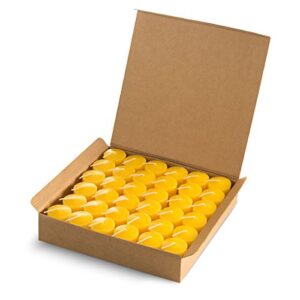 votive citronella scented candles 15 hours – summer yellow – set of 36