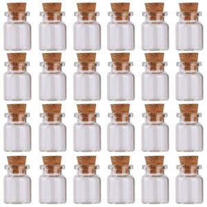 maxmau 24 sets of 5ml small glass bottles with cork stopper tiny clear vials storage container for art crafts projects decoration party supplies