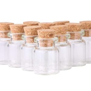 MaxMau 24 Sets of 5ml Small Glass Bottles with Cork Stopper Tiny Clear Vials Storage Container for Art Crafts Projects Decoration Party Supplies