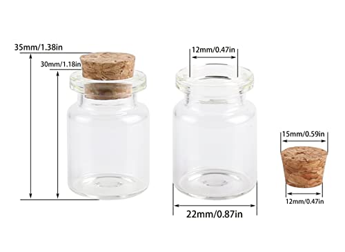 MaxMau 24 Sets of 5ml Small Glass Bottles with Cork Stopper Tiny Clear Vials Storage Container for Art Crafts Projects Decoration Party Supplies