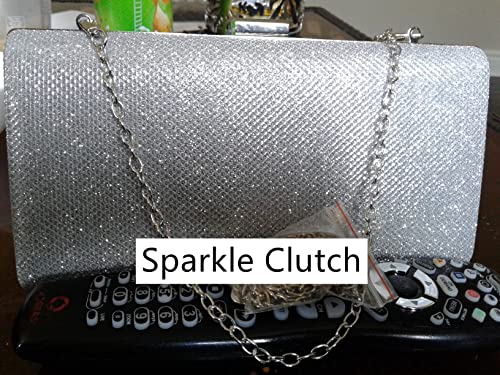 Womens Vintage Bag Envelope Clutch Silver Evening Handbag For Cocktail/Wedding/Party (Silver)