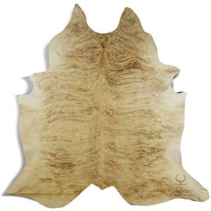 rodeo light tan/brown brindle cowhide rug size xl/xxl cow skin rug hides (7×8)