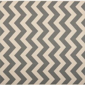 SAFAVIEH Courtyard Collection 4' Square Grey/Beige CY6244 Chevron Indoor/ Outdoor--Waterproof Easy--Cleaning Patio Backyard Mudroom Accent--Rug