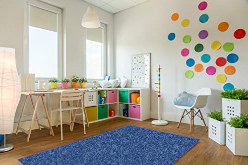 KOECKRITZ Soft and Colorful Kids Classroom Area Rugs (Passes Flammability Pill Test) Many Sizes and Bright Colors to Select from (7' x 9', Royal)