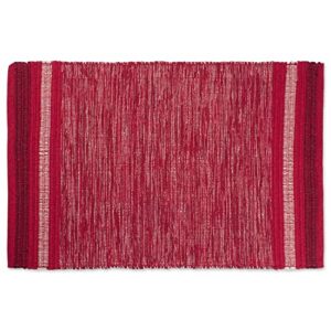dii variegated recycled yarn modern edge stripe, 2×3′, red