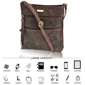 ESTALON Real Leather Crossbody Bag for Women - Women's Shoulder Sling Handbags Medium Purses Soft Crossover Purse Christmas Gift