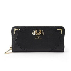 sailor moon 20th anniversary faux leather luna bag purse wallet, black, one size